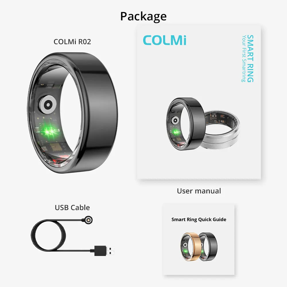 Smart Ring Titanium Steel Shell Health Monitoring, Waterproof, Multi-Sport Modes